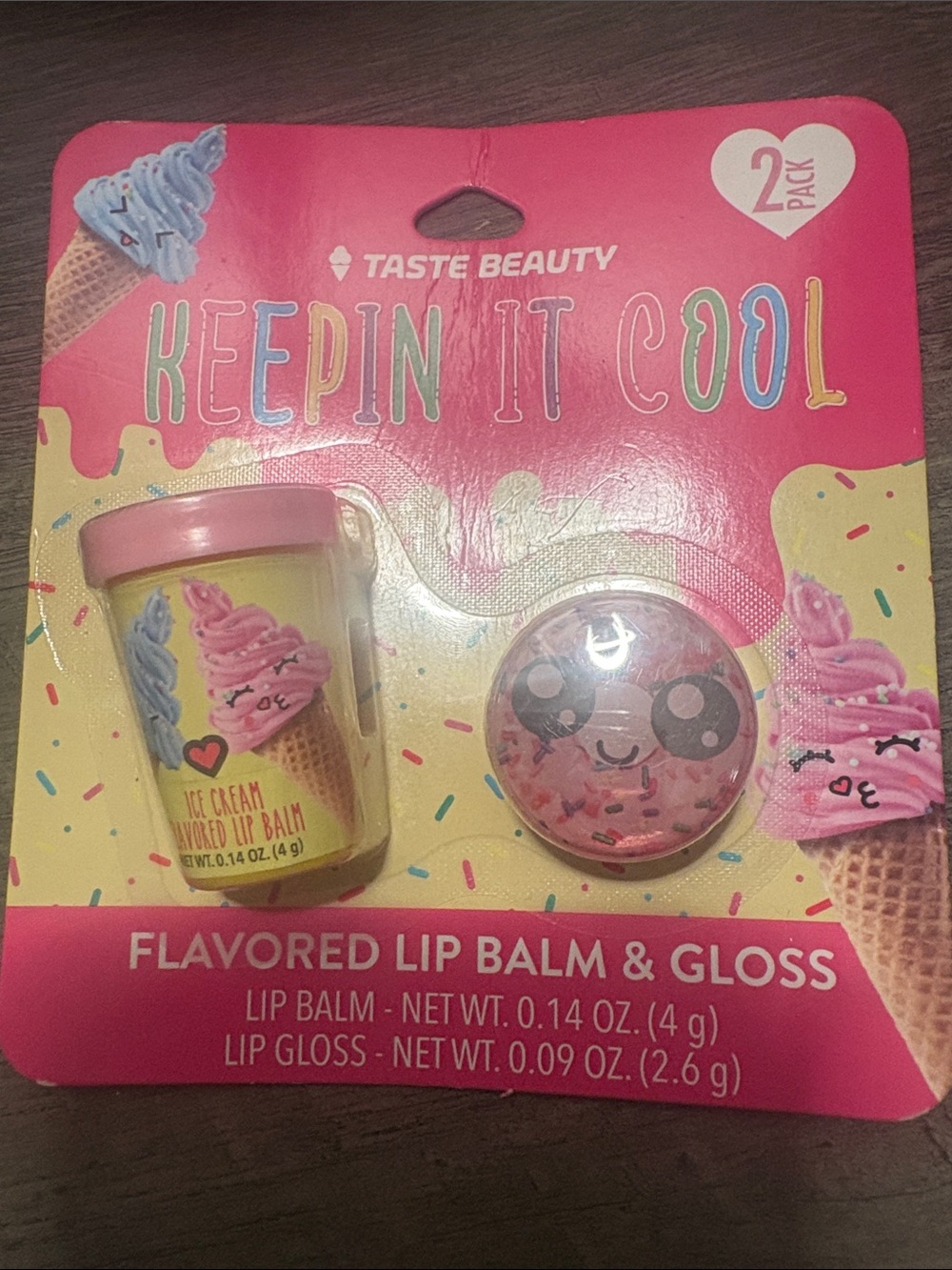 Taste Beauty Keepin It Cool Lip Balm & Glitter Lip Gloss 2 Pack